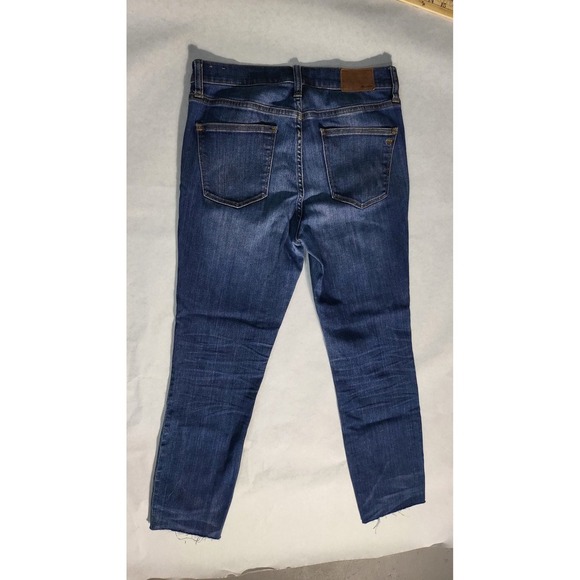 Madewell High Rise Slim Boyjean Dark Wash Denim Jeans Cropped Hem - Picture 3 of 11